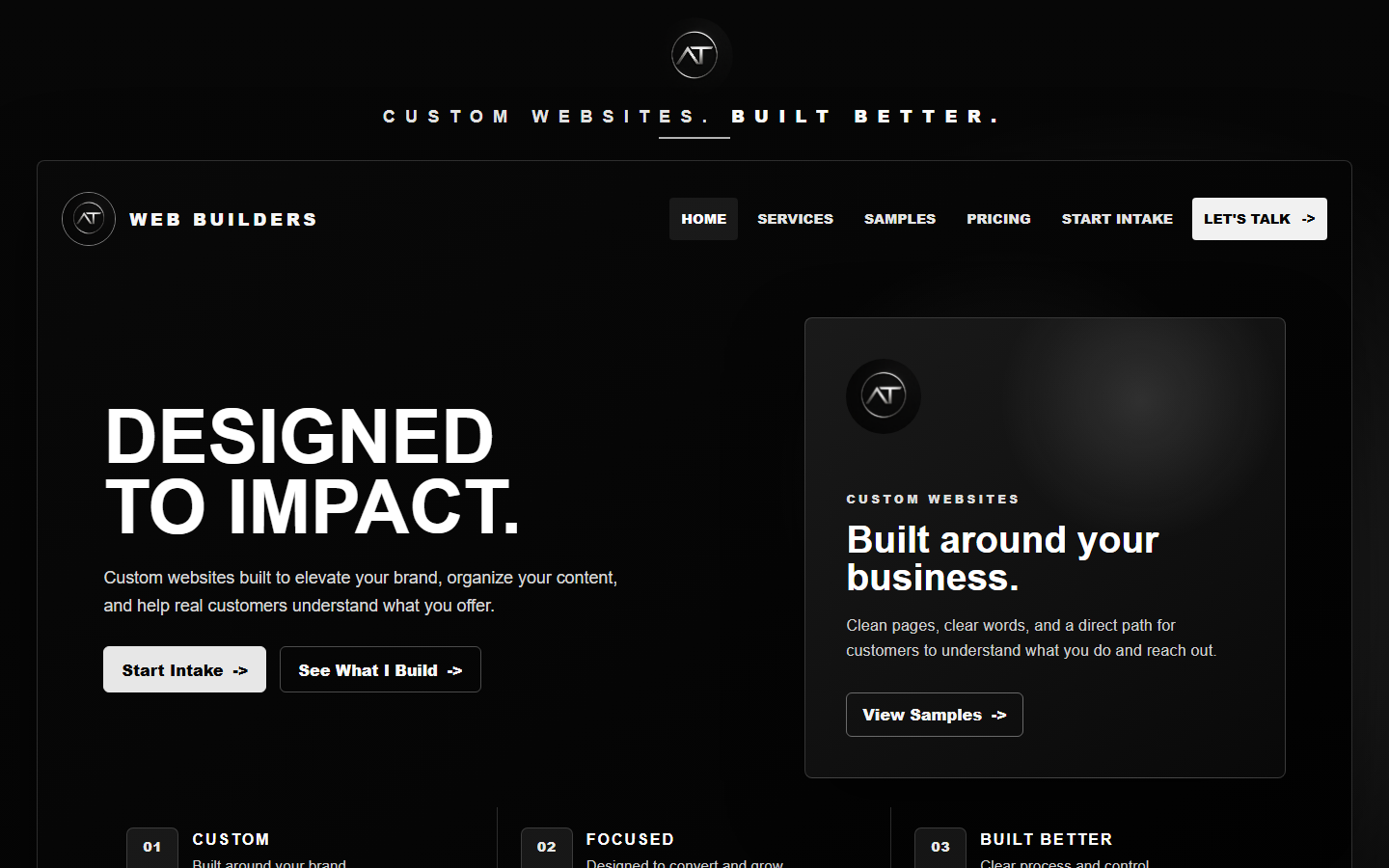 AT Web Builders homepage preview